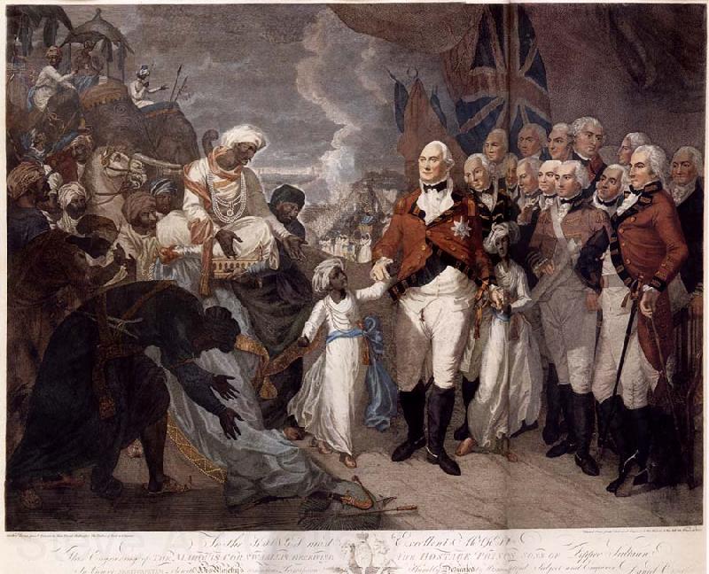 Daniel Orme Lord Cornwallis Receiving the Sons of Tipu Sultan as Hostages Spain oil painting art